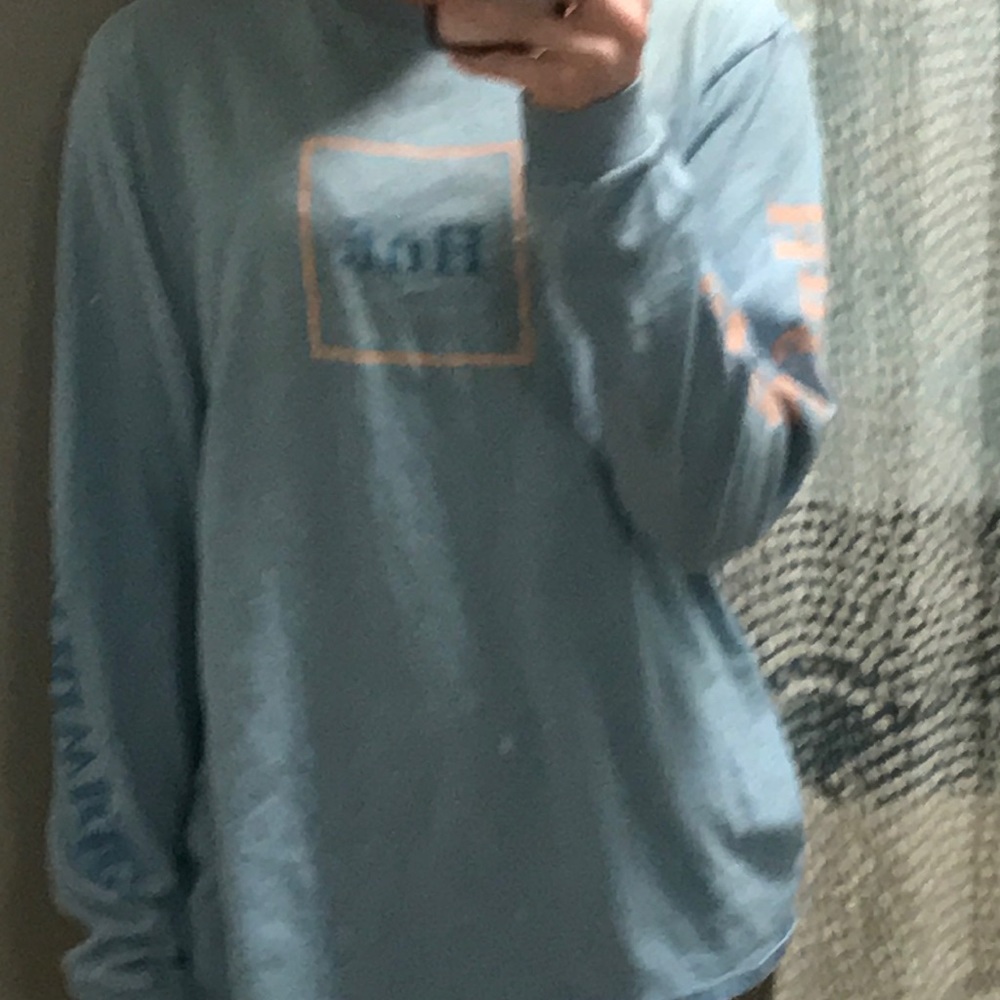 Blue long sleeve oversize huff T-shirt